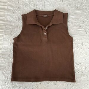 Brandy Melville Brown Polo Tank Top